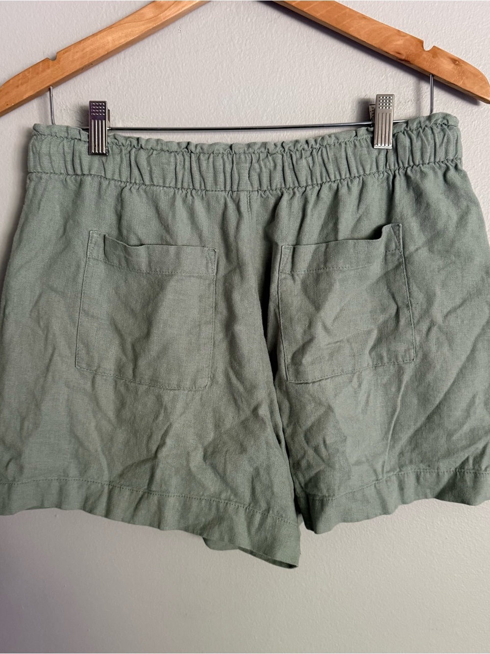 Gap Women's M Linen Shorts Olive Green Drawstring Shorts - Picture 3 of 5